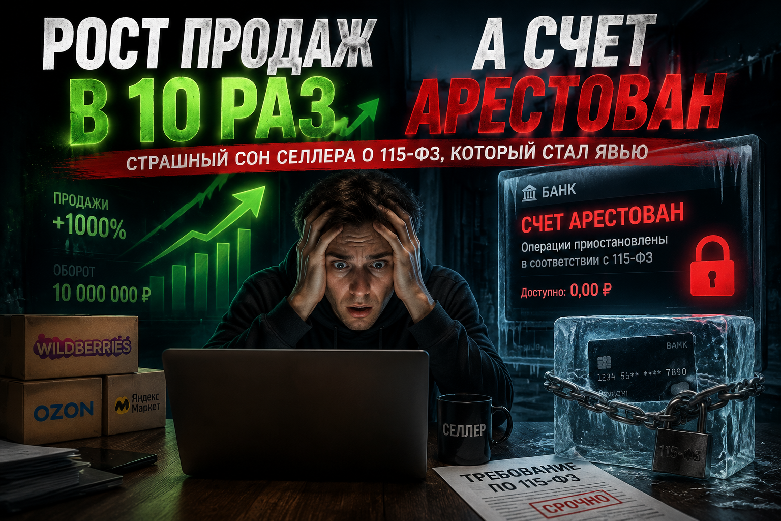 «Рост продаж в 10 раз, а счет арестован». Страшный сон селлера о 115-ФЗ, который стал явью