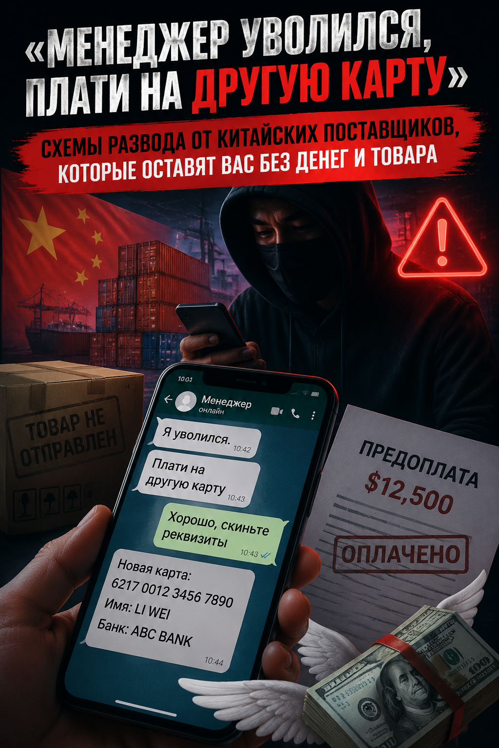 «Менеджер уволился, плати на другую карту». Схемы развода от китайских поставщиков, которые оставят вас без денег и товара