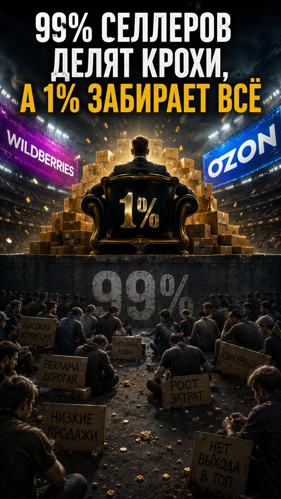 «99% селлеров делят крохи, а 1% забирает всё». Почему Wildberries и Ozon превратились в арену для гигантов