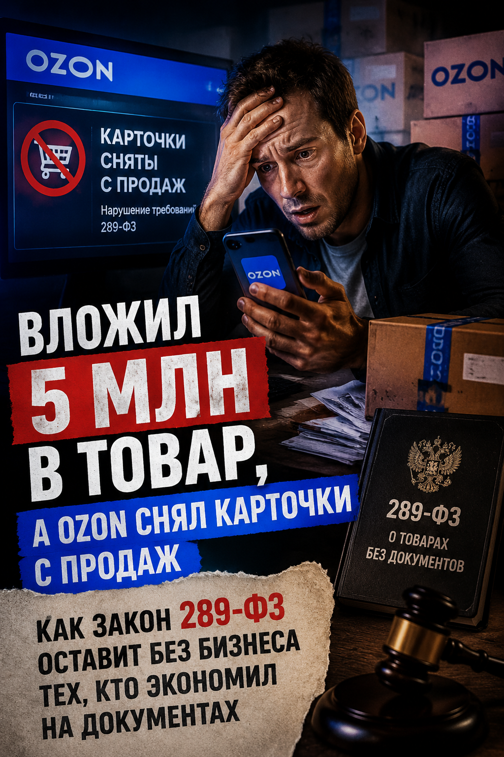 «Вложил 5 млн в товар, а Ozon снял карточки с продаж». Как закон 289-ФЗ оставит без бизнеса тех, кто экономил на документах
